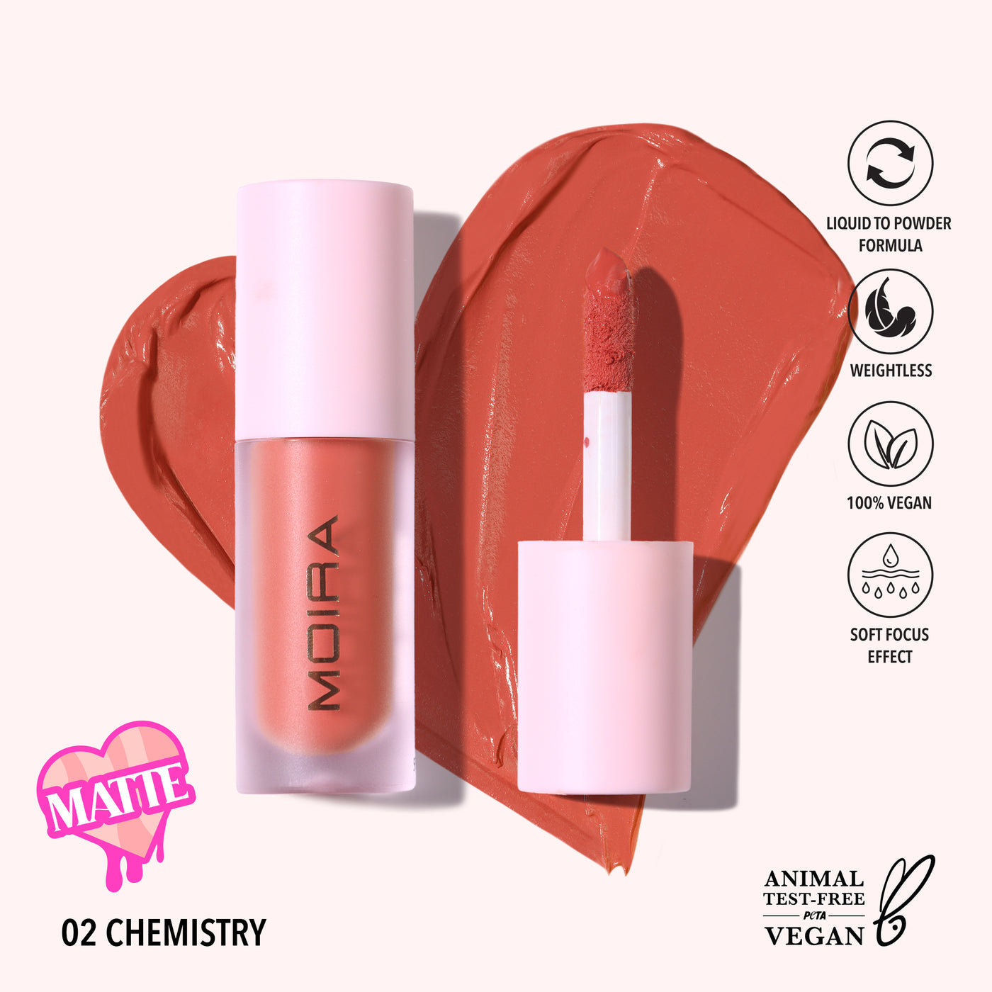 LOVE STEADY LIQUID BLUSH - MOIRA BEAUTY