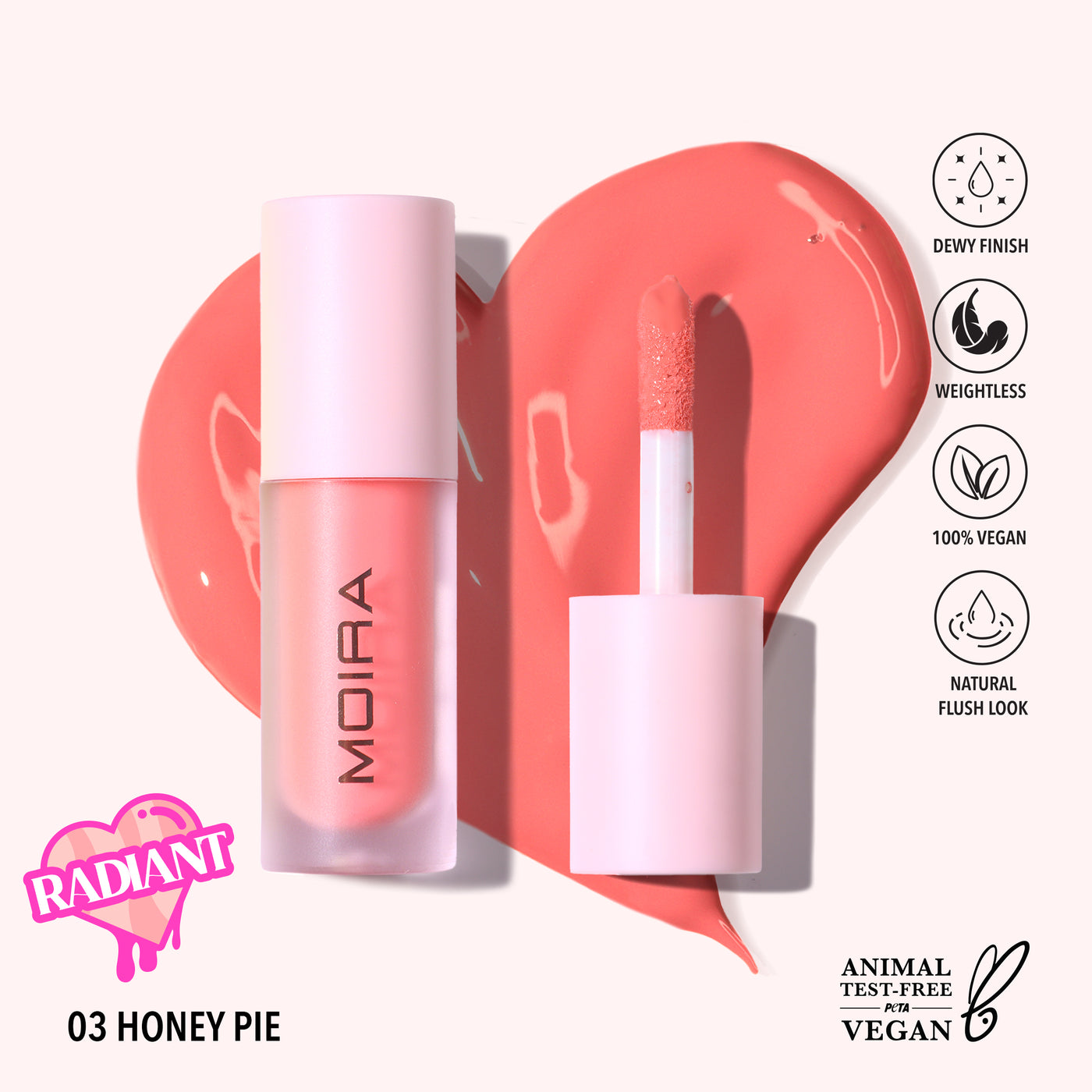 LOVE STEADY LIQUID BLUSH - MOIRA BEAUTY