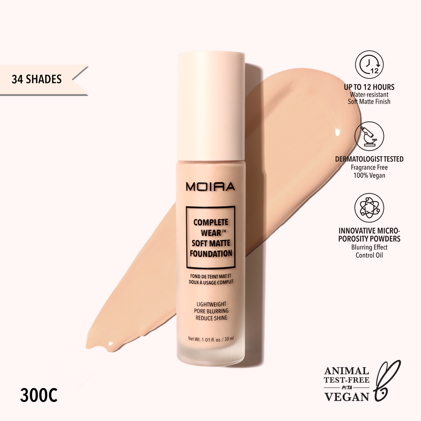 COMPLETE WEAR SOFT MATTE FOUNDATION - MOIRA BEAUTY