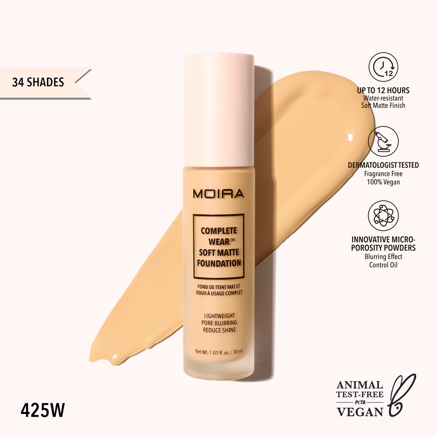 COMPLETE WEAR SOFT MATTE FOUNDATION - MOIRA BEAUTY