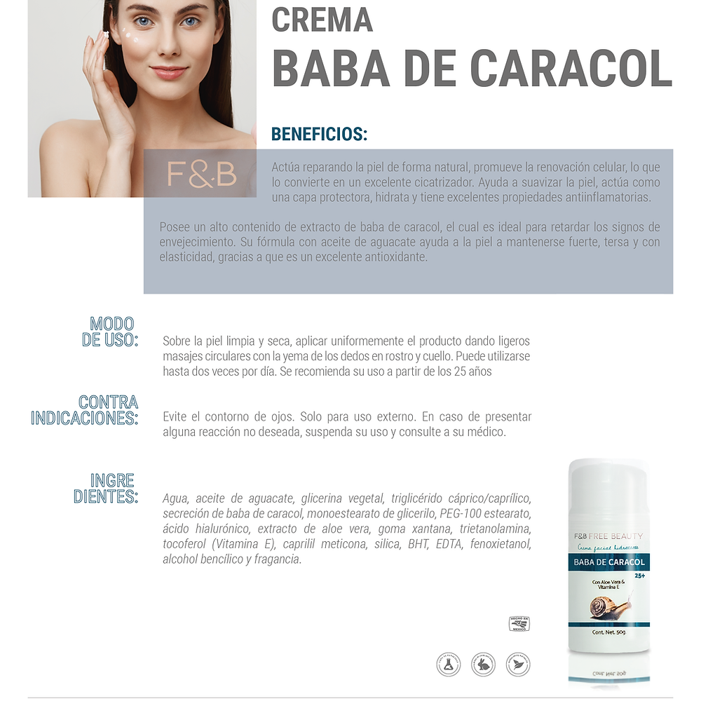 CREMA BABA DE CARACOL 50 G - FREE BEAUTY