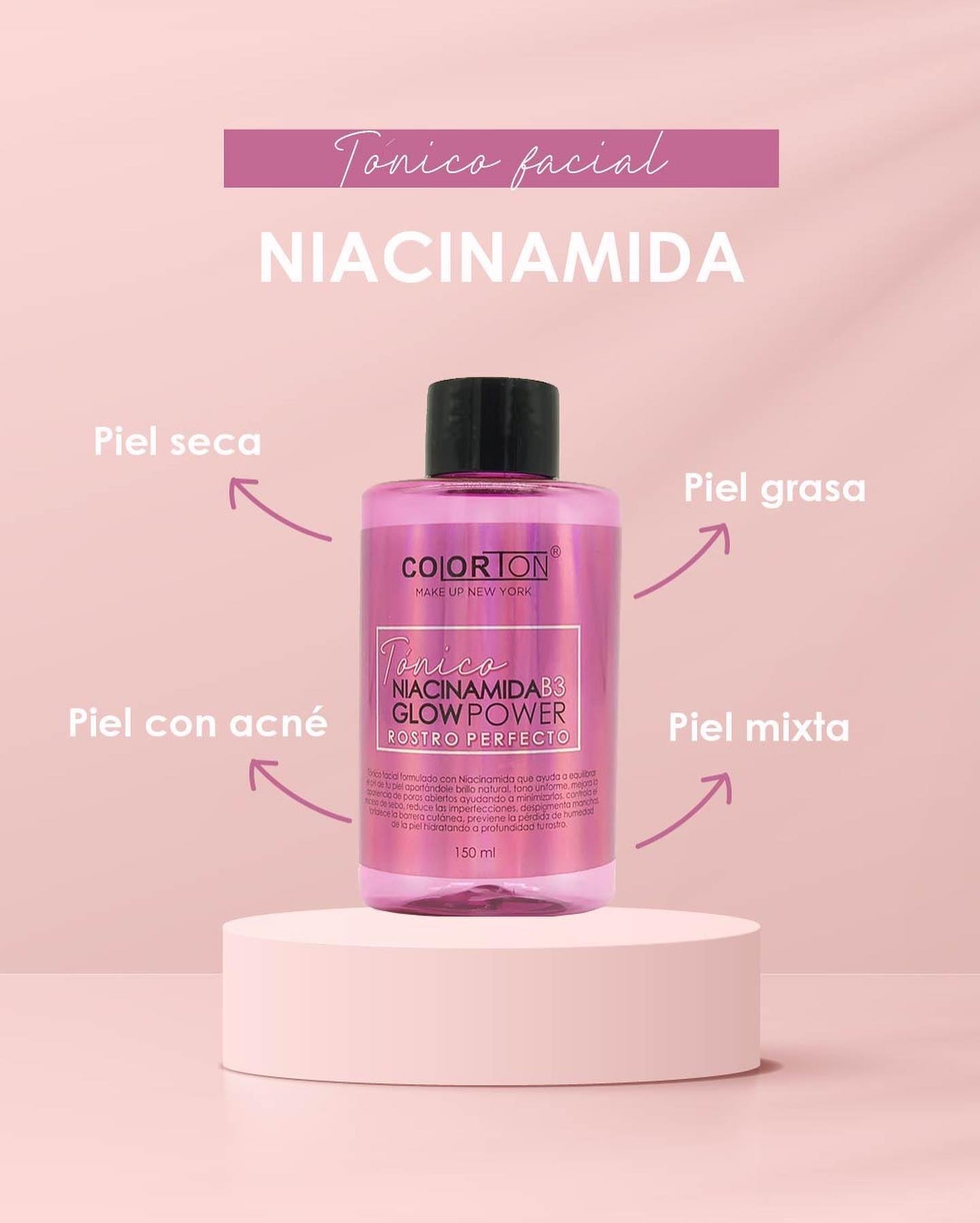 TÓNICO FACIAL CON NIACINAMIDA B3 150 ML - COLORTON