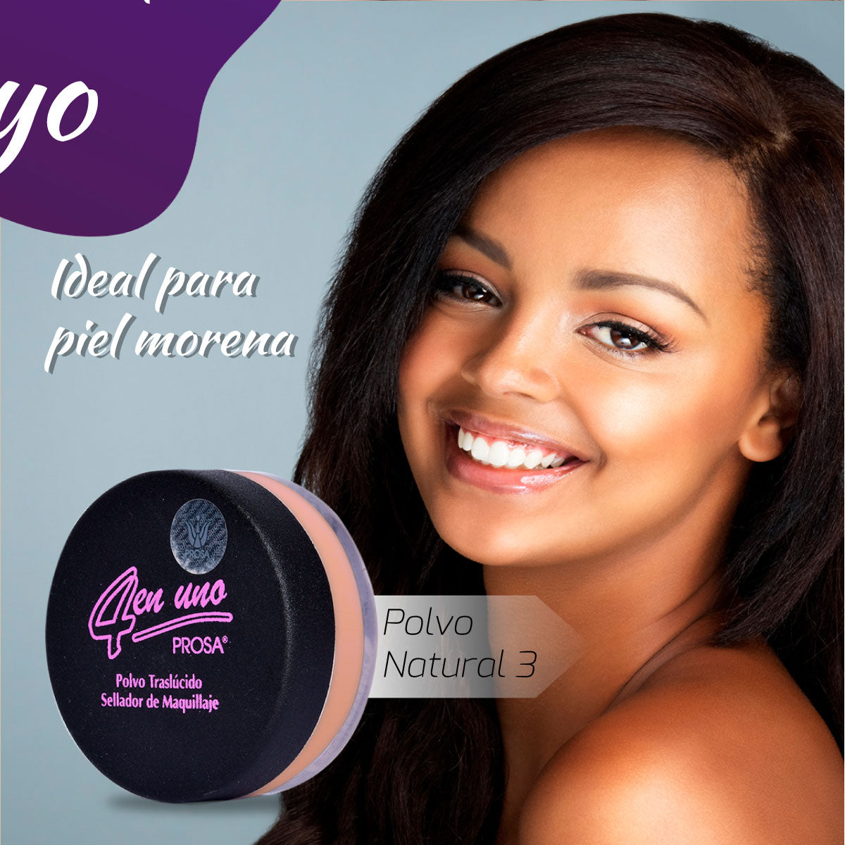 POLVO TRASLÚCIDO NATURAL 3 SELLADOR DE MAQUILLAJE - PROSA 4 EN 1