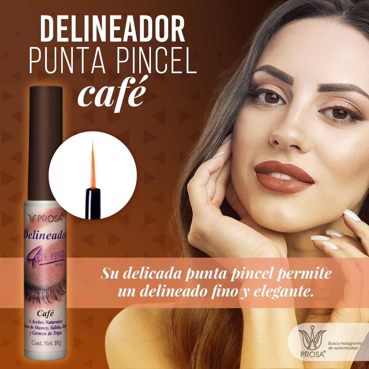 DELINEADOR LIQUIDO CLASICO CAFE - PROSA 4 EN 1