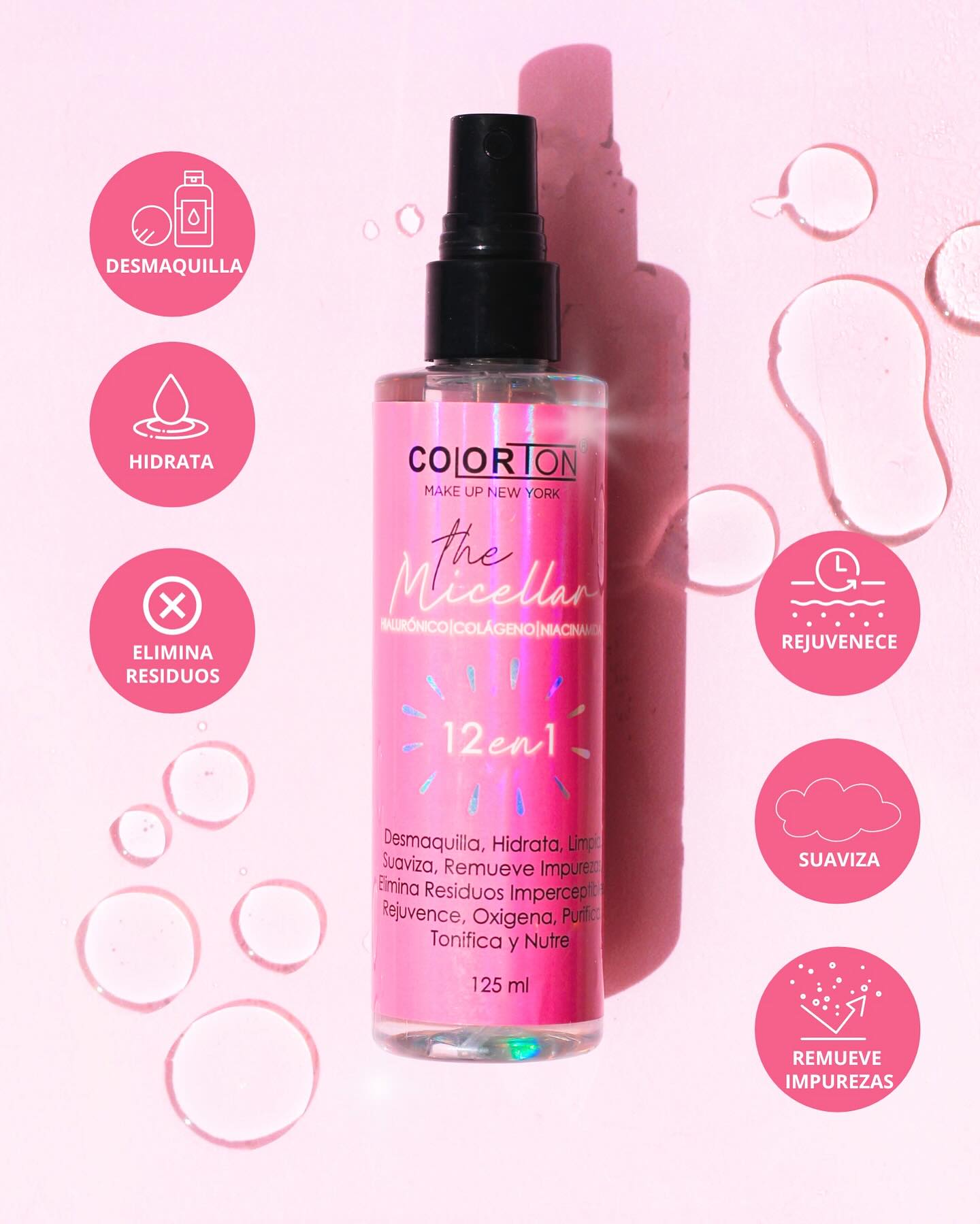 AGUA MICELAR: THE MICELLAR 12 EN 1 - COLORTON