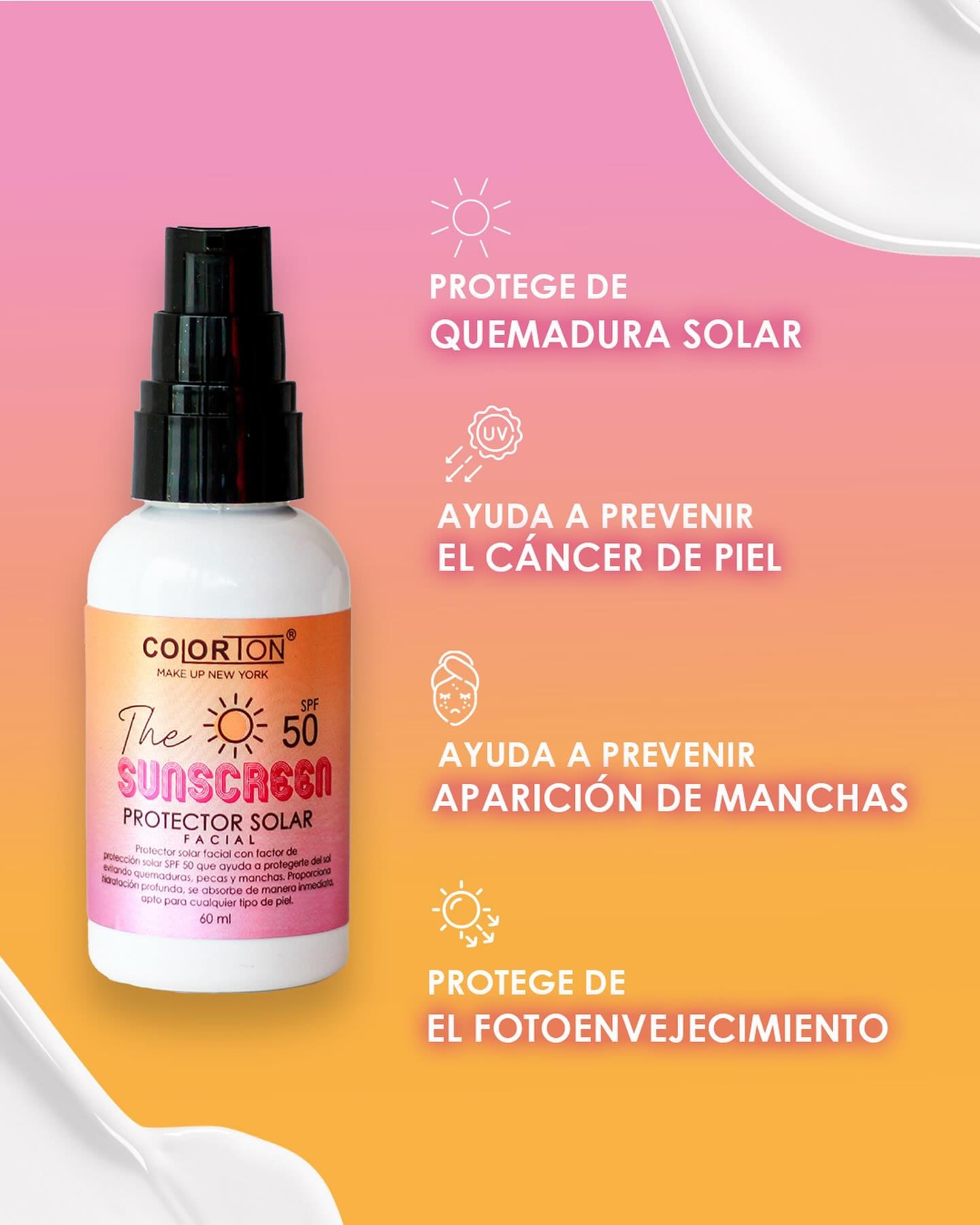 PROTECTOR SOLAR FACIAL: THE SUNSCREEN 50 SPF - COLORTON