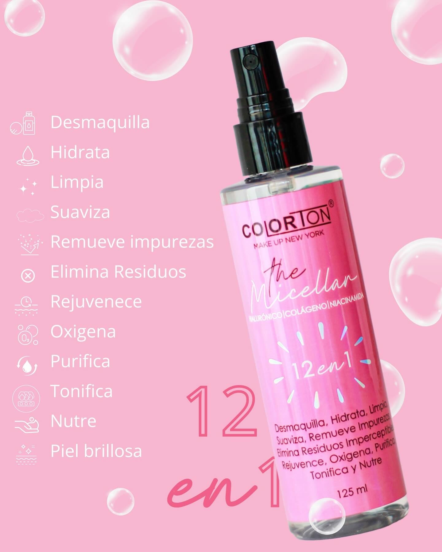AGUA MICELAR: THE MICELLAR 12 EN 1 - COLORTON