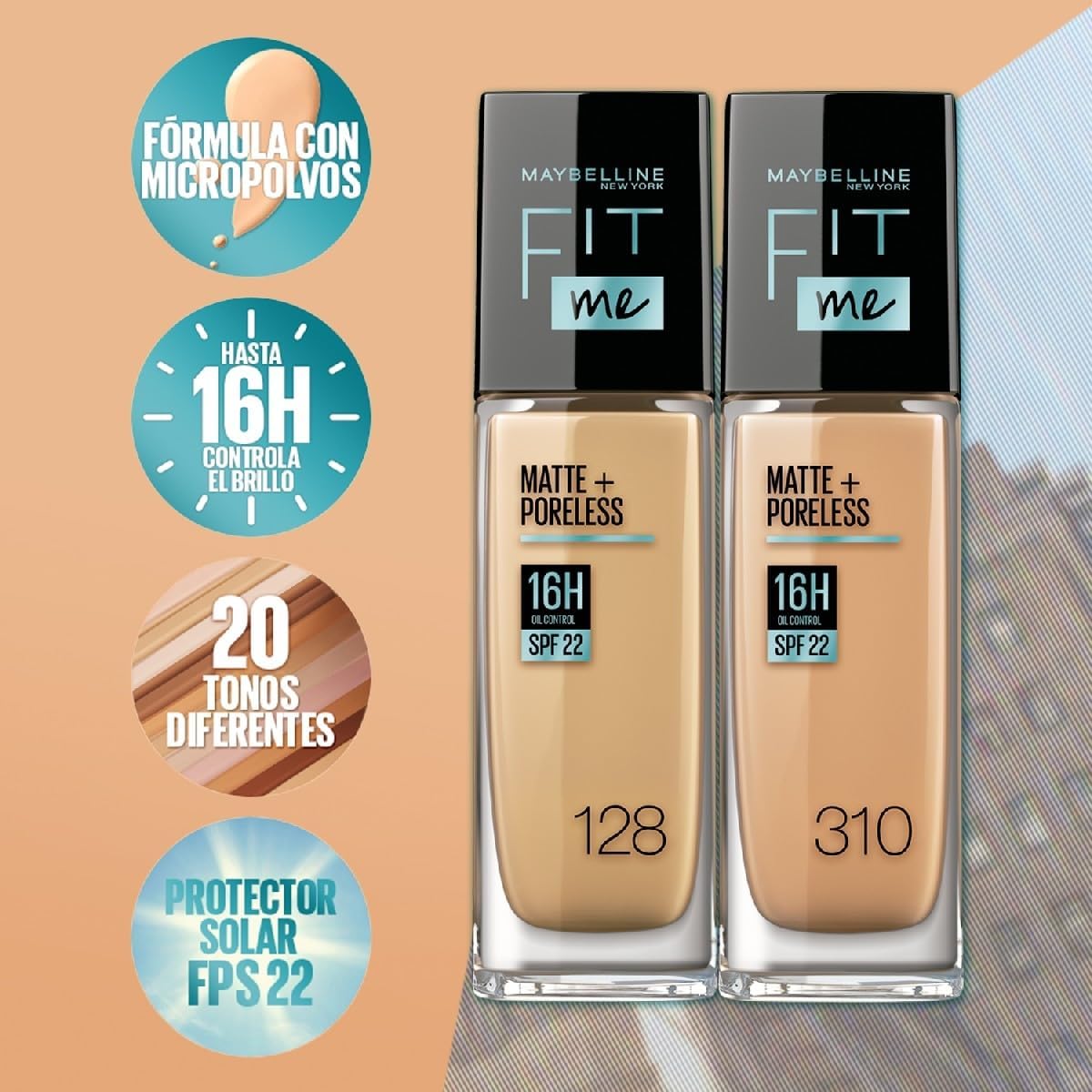 BASE DE MAQUILLAJE FIT ME MATTE - MAYBELLINE