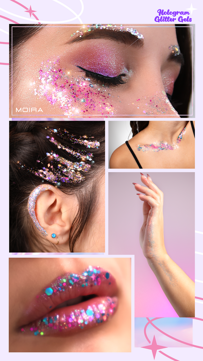 HOLOGRAM GLITTER GEL - MOIRA BEAUTY