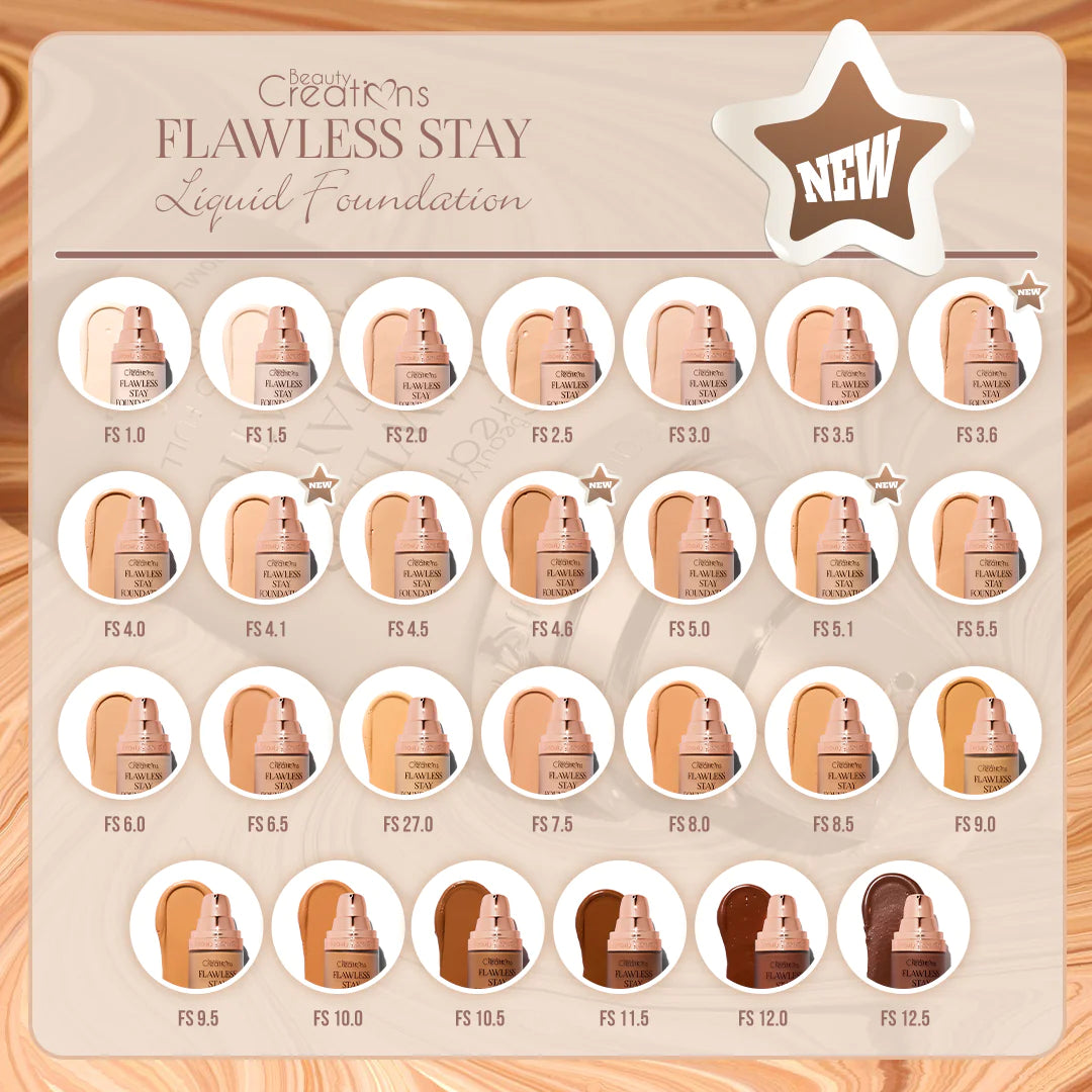 BASE LÍQUIDA FLAWLESS STAY FS 1.0 - BEAUTY CREATIONS