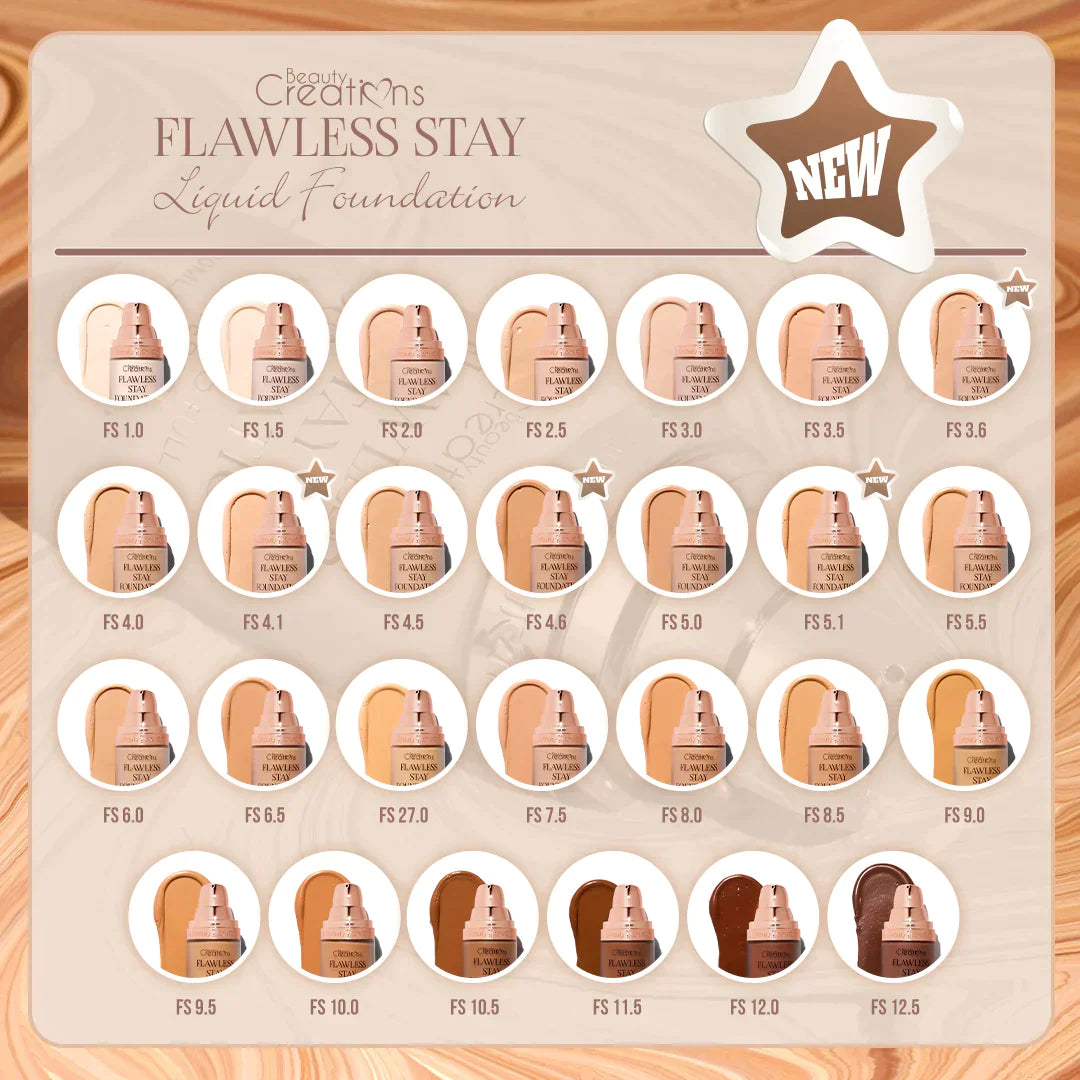 BASE LÍQUIDA FLAWLESS STAY FS 4.5 - BEAUTY CREATIONS