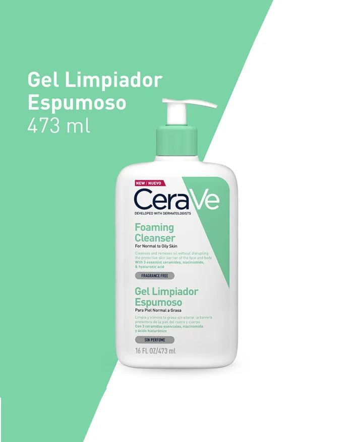 GEL LIMPIADOR ESPUMOSO PIEL MIXTA/GRASA O CON ACNÉ 473 ML - CERAVE