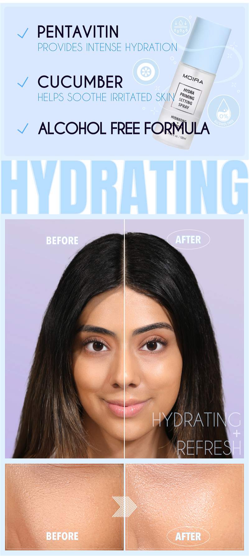 HYDRA PRIMING SETTING SPRAY - MOIRA BEAUTY