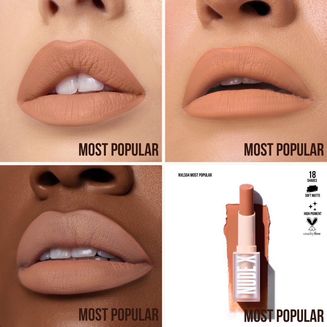 LABIAL BARRA SOFT MATTE MOST POPULAR NUDE X - BEAUTY CREATIONS