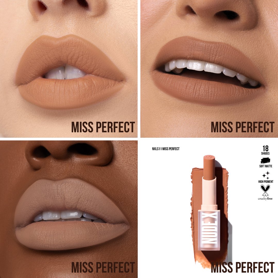 LABIAL BARRA SOFT MATTE NUDE X MISS PERFECT- BEAUTY CREATIONS