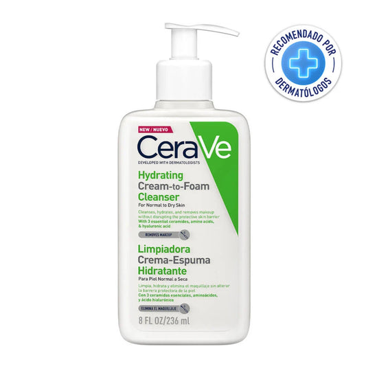 LIMPIADORA CREMA-ESPUMA HIDRATANTE PIEL NORMAL A SECA 236 ML - CERAVE