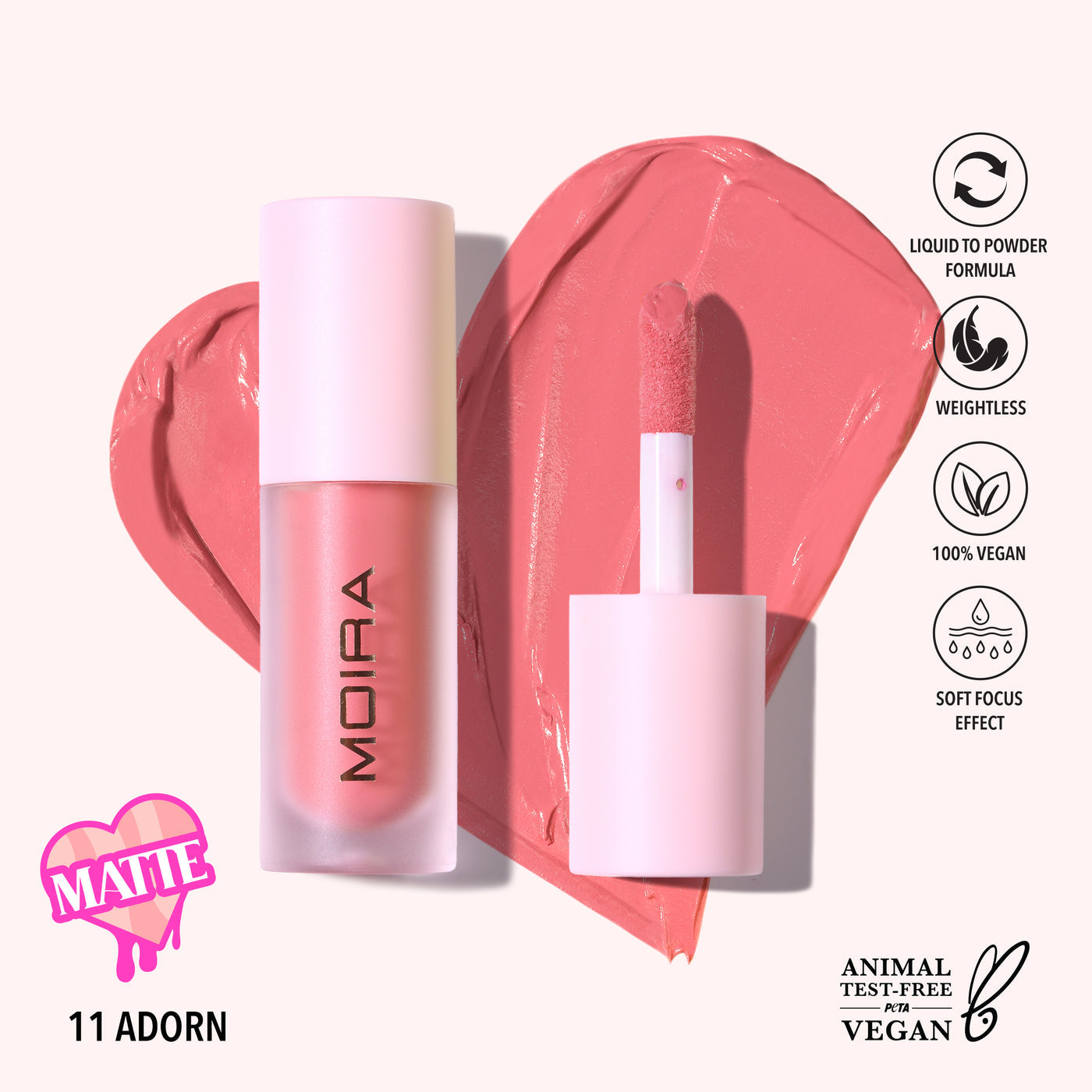 LOVE STEADY LIQUID BLUSH - MOIRA BEAUTY
