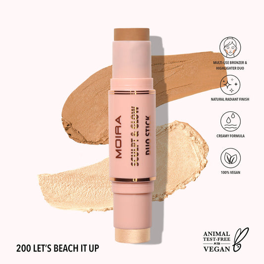 SCULPT & GLOW DUO STICK 200 LET'S BEACH IT UP - MOIRA BEAUTY