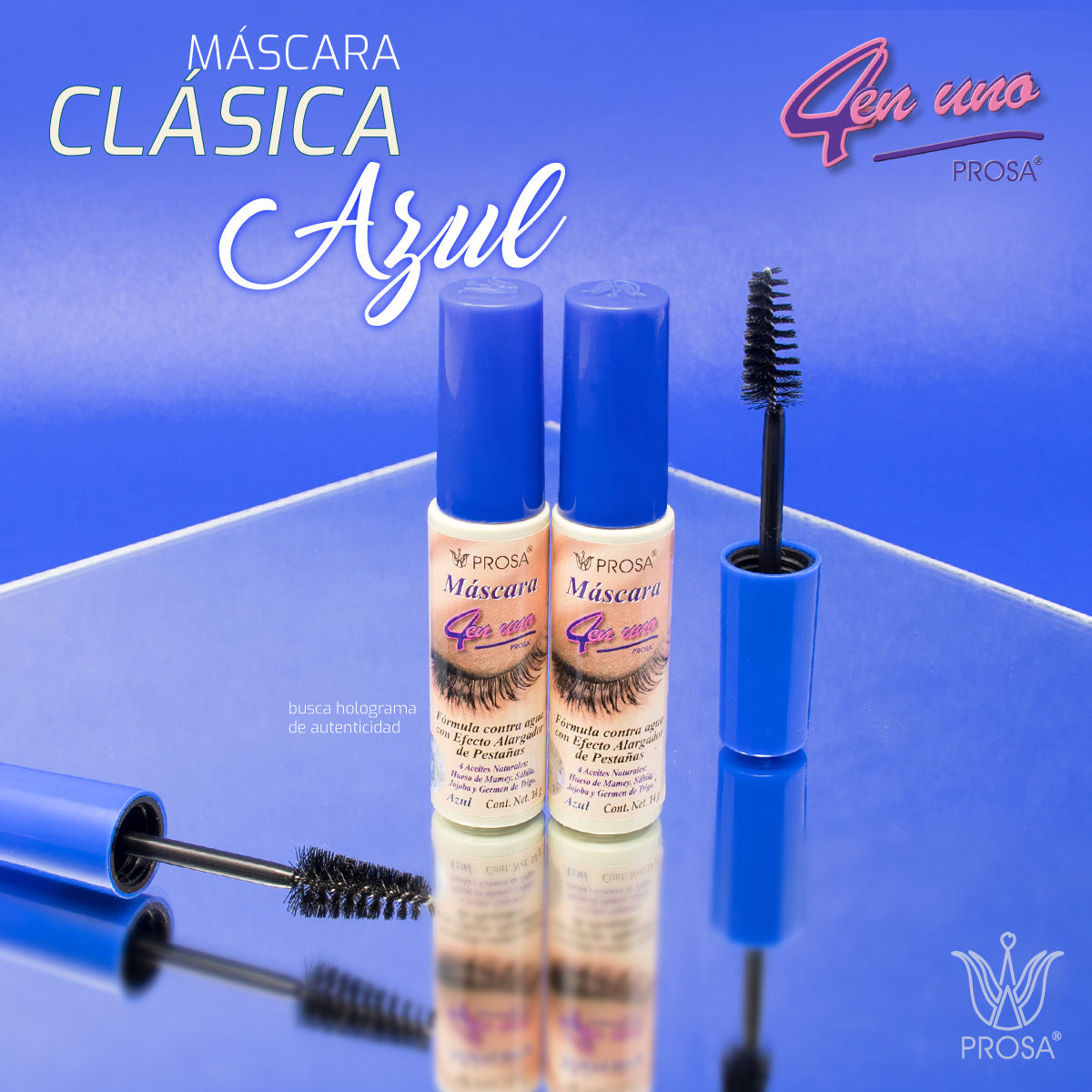 MASCARA PARA PESTAÑAS CLASICA AZUL 14 G - PROSA 4 EN 1