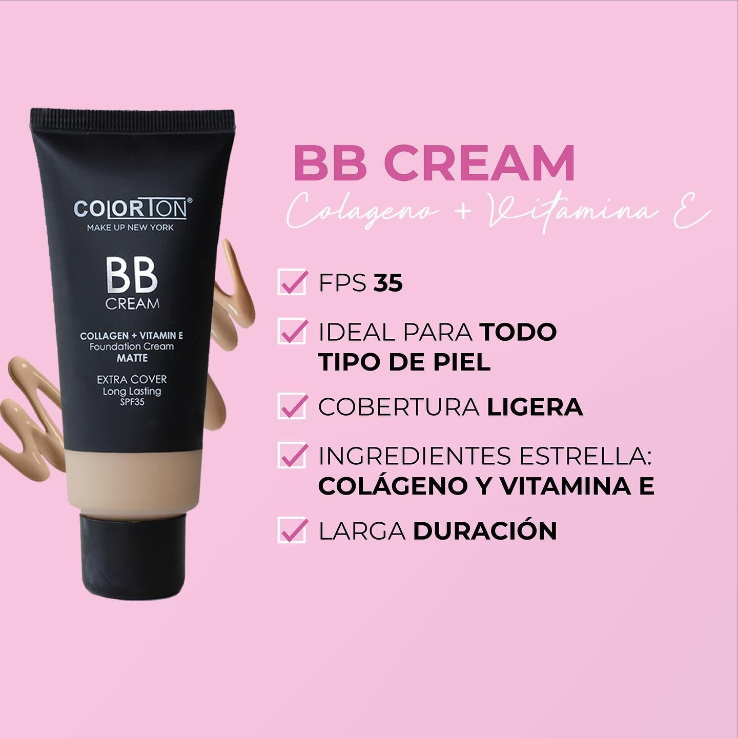 BB CREAM BASE DE ALTA COBERTURA CON COLÁGENO + VITAMINA E (C113) - COLORTON