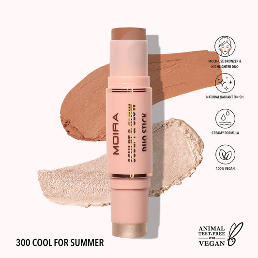 SCULPT & GLOW DUO STICK 300 COOL FOR SUMMER - MOIRA BEAUTY