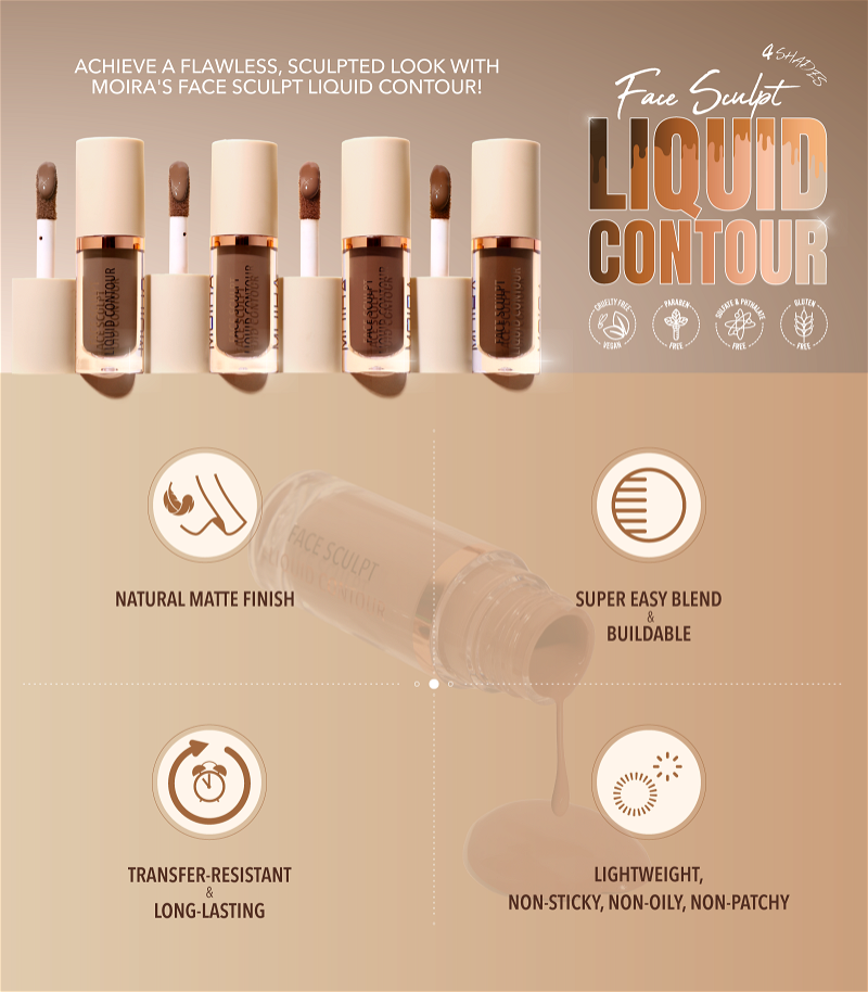 FACE SCULPT CONTORNO LIQUIDO - MOIRA BEAUTY