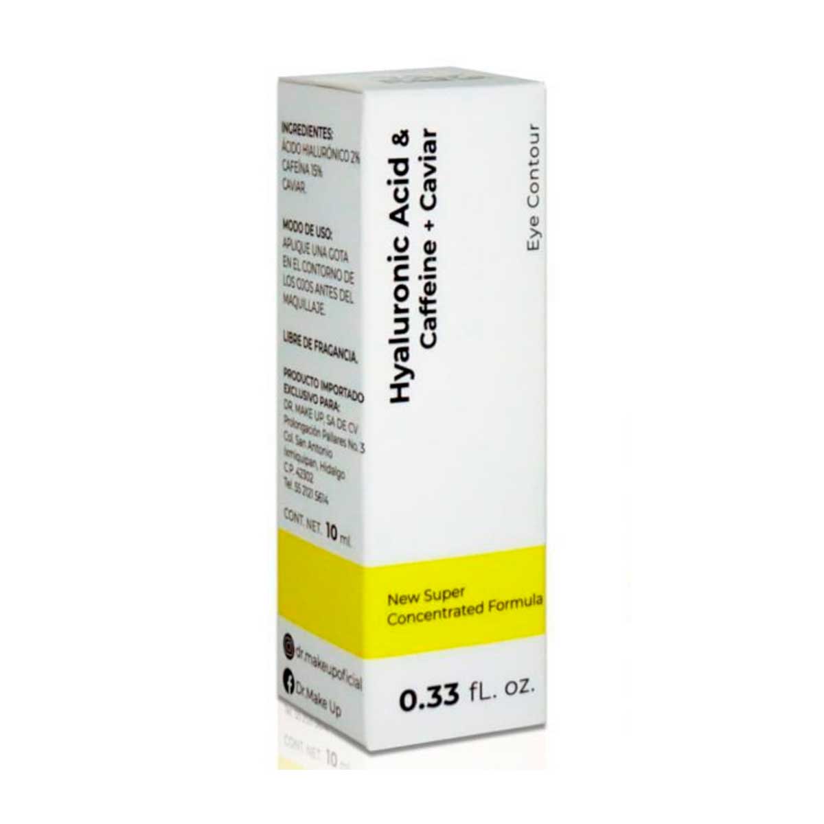 CONTORNO DE OJOS DE CAVIAR, CAFEINA Y ACIDO HIALURONICO 10 ML - DR MAKE UP