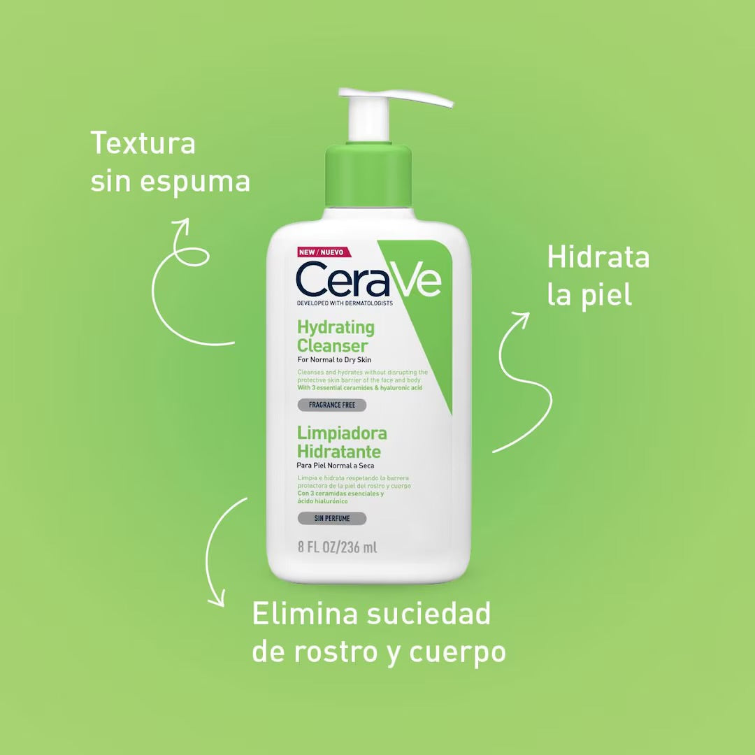LIMPIADOR HIDRATANTE PIEL NORMAL/SECA 236 ML - CERAVE