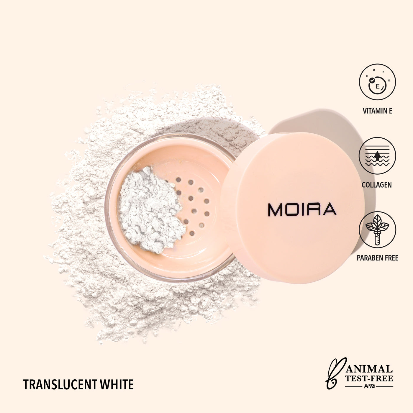 LOOSE SETTING POWDER 07 TRANSLUCENT WHITE POLVO FIJADOR - MOIRA BEAUTY