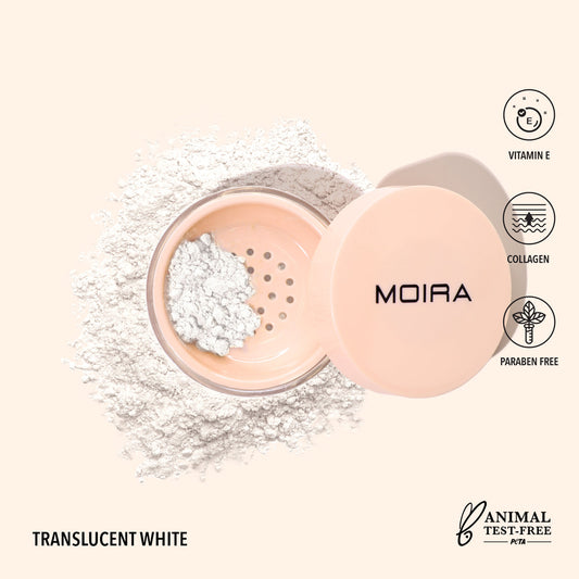 LOOSE SETTING POWDER 07 TRANSLUCENT WHITE POLVO FIJADOR - MOIRA BEAUTY