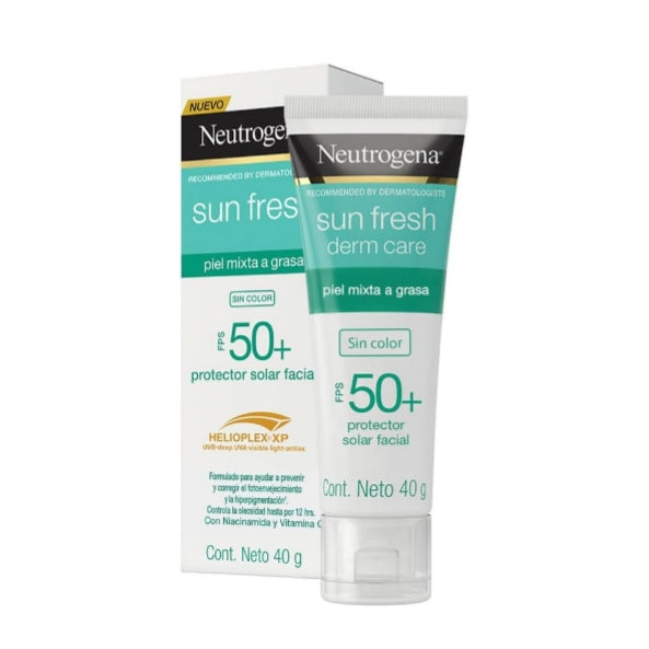 PROTECTOR SOLAR FACIAL SUN FRESH DERM CARE SIN COLOR 40 G - NEUTROGENA