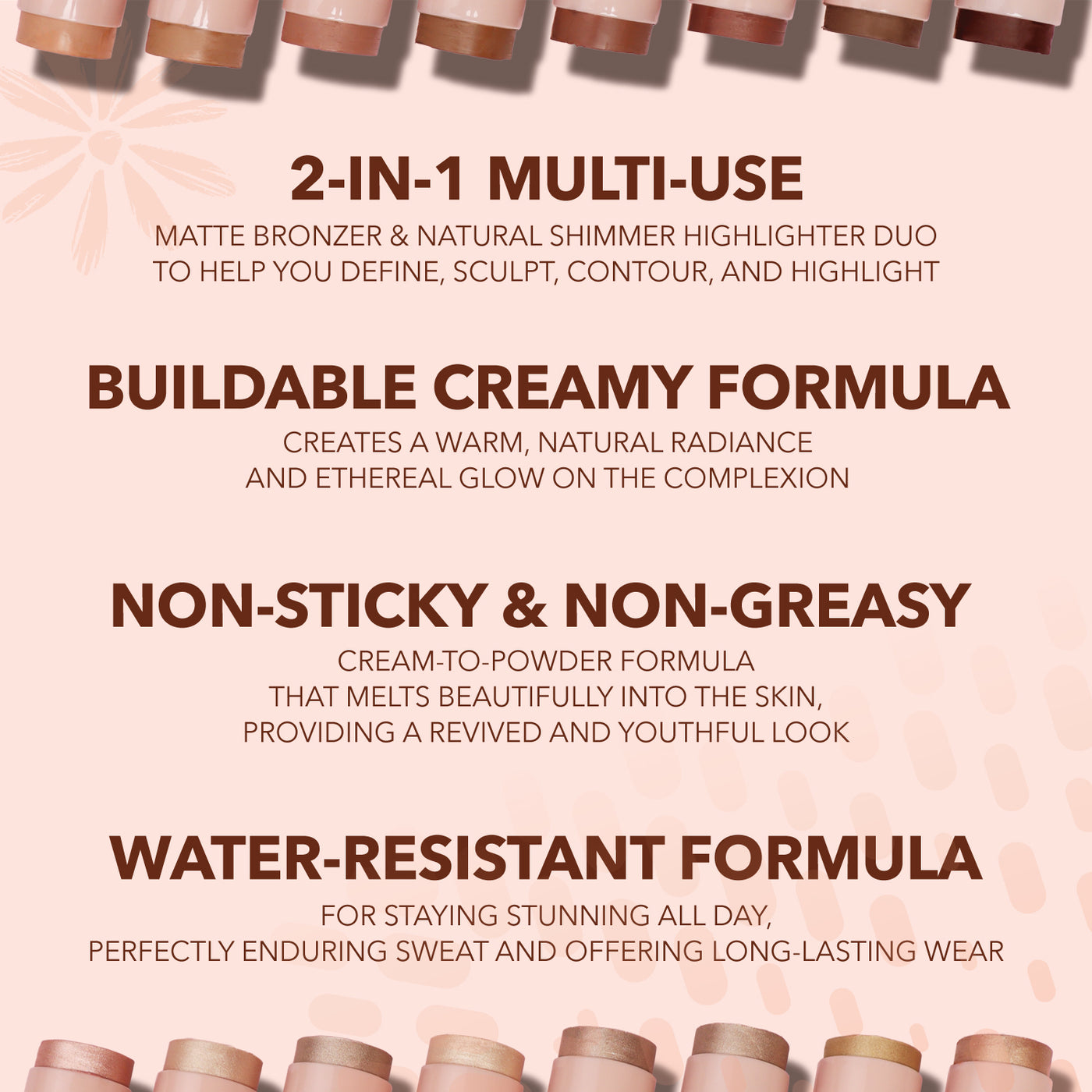 SCULPT & GLOW DUO STICK 500 BEACH HAPPY - MOIRA BEAUTY