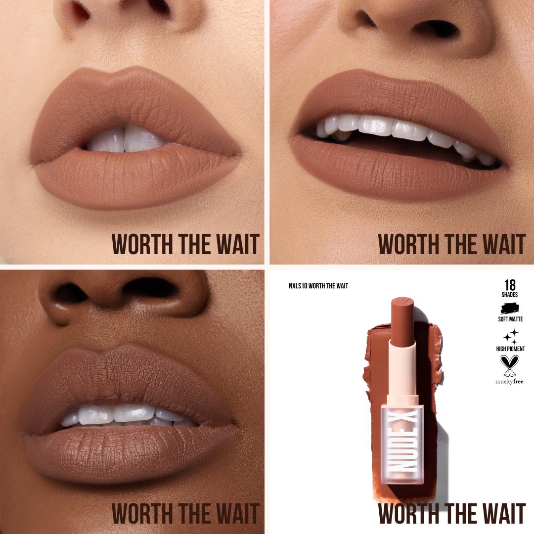 LABIAL BARRA SOFT MATTE WORTH THE WAIT NUDE X - BEAUTY CREATIONS